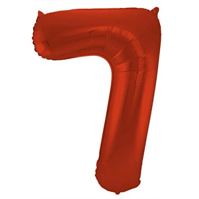 Afbeelding van Folie ballon cijfer 7 Rood Metallic Mat 86cm