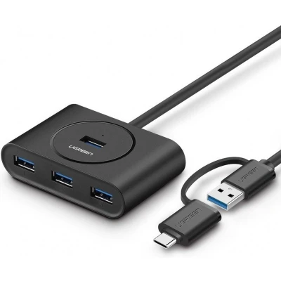 Afbeelding van UGreen USB 3.0 + C 3.1 Hub 4 poorten