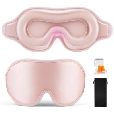 Afbeelding van NEUTYPECHIC Slaapmasker voor heren Dames, 3D totaal lichtblokkerend oogmasker, comfortabele slaapbril, verstelbare elastische band, slaapmaskers reizen, dutje (roze)