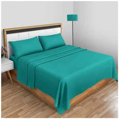Afbeelding van Gaveno Cavailia Super Soft Plain Geverfd Diamond Flat Sheet [Dubbel Deep teal ]