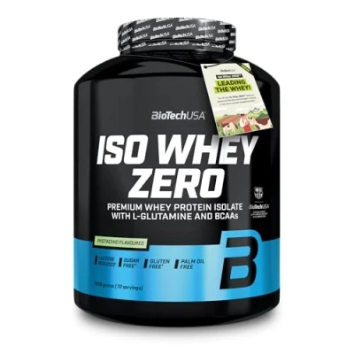 Afbeelding van BioTechUSA Iso Whey Zero Premium Protein Isolate Grass Fed Enzyme Free Sugar and Gluten free, 1816 g, Pistache
