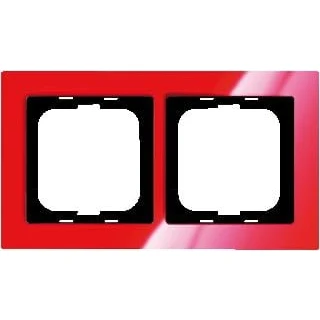 Afbeelding van Abb busch jaeger axcent 2 voudig afdekraam glanzend horizontaal verticaal 162x91x11mm ip20 rood ral3020 2cka001754a4341