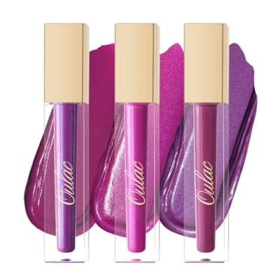 Afbeelding van Oulac lippenstift set, matte en satijnen afwerking, vloeibare &amp; crèmige onderhoudsstift, sterk gepigmenteerd, duurzaam, veganistisch (M15+MS02+MS04)