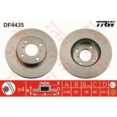 Afbeelding van Trw Remschijf DF4435