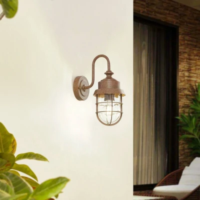 Afbeelding van Lindby buitenwandlamp Adalie, roestkleur, staal