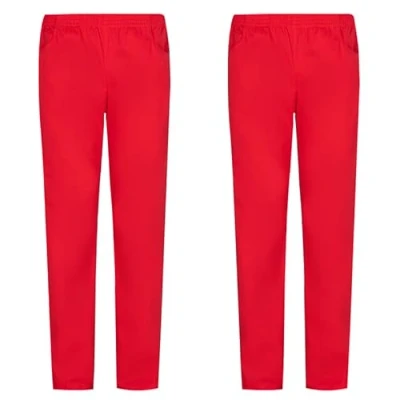 Afbeelding van MISEMIYA Verpakking van 2 stuks, uniseks, gezondheiduniform, medische uniformen, werkbroek, ref. 8312 x XS, Rood, XS