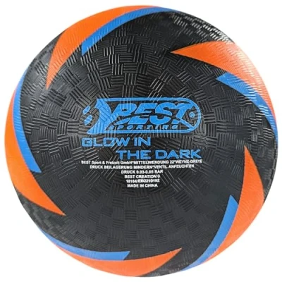 Afbeelding van Best Sporting Blotevoetenvoetbal, glow in the Dark, lichte bal, maat 5, sportbal, lichtgevende kickbal, kinderspeelbal van pvc (groen/blauw) (oranje/blauw)