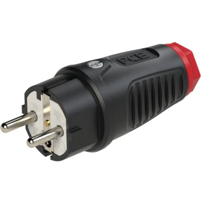 Afbeelding van PCE 0521 sr Stekker met randaarde Rubber, Thermoplast 250 V Zwart, Rood IP54