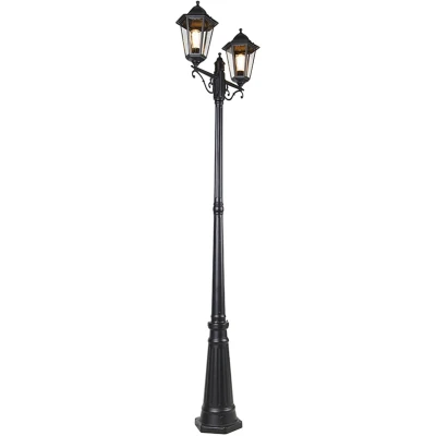 Afbeelding van QAZQA Buitenlantaarn zwart 220 cm 2 lichts IP44 Havana