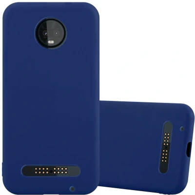 Afbeelding van Cadorabo Hoesje geschikt voor Motorola MOTO Z3 PLAY in CANDY DONKER BLAUW Beschermhoes gemaakt van flexibel TPU silicone Case Cover