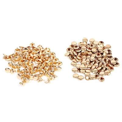 Afbeelding van 100 Sets Dubbele Metalen Dopklinknagels Voor Doe Het Zelf DIY Accessoires 10x8mm (Goud)