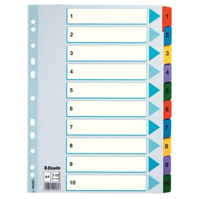 Afbeelding van Esselte Leitz Tabbladen 1 10 A4 Einteilung: multicolor