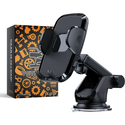 Afbeelding van Auto Telefoonhouder met Telescopisch Uitschuifbare Arm voor Dashboard en Voorruit Zwart