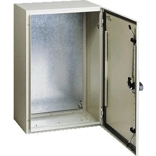 Afbeelding van Schneider electric spacial 3d lege schakelkast staal 1 slot deur montageplaat hxbxd 400x400x200mm grijs ip66 ik10 nsys3d4420p