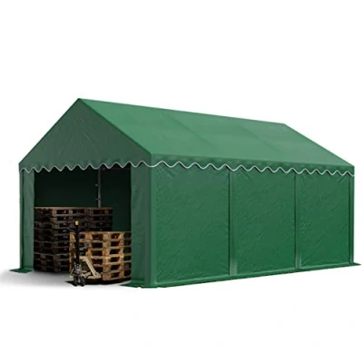 Afbeelding van Opslagtent 4x6 m beschutting met PVC zeil 700 N waterdicht donkergroen