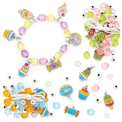 Afbeelding van Baker Ross FE456 Zoetigheden Bedelarmband sets pakket van 3, Perfect voor Kinderen Sieraden maken, Kralen Kunst activiteiten of Knutselfeestjes