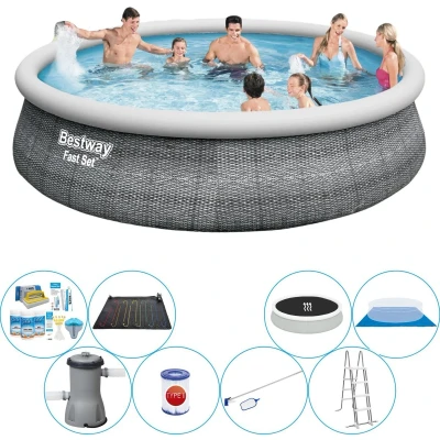 Afbeelding van Bestway Fast Set Rattan Rond 457x107 cm Zwembad Comfort Pakket