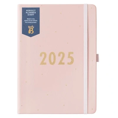 Afbeelding van Busy B Perfect planner dagboek januari tot december 2025 A5 Roze Kunstlederen weekplanner met stickers en scheurlijsten