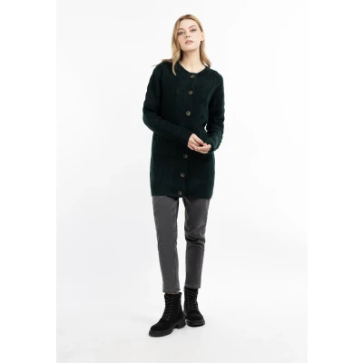 Afbeelding van Cardigan met knopen DREIMASTER XL/XXL / Donkergroen 74% Polyacryl 22% Polyester 4% Elastaan
