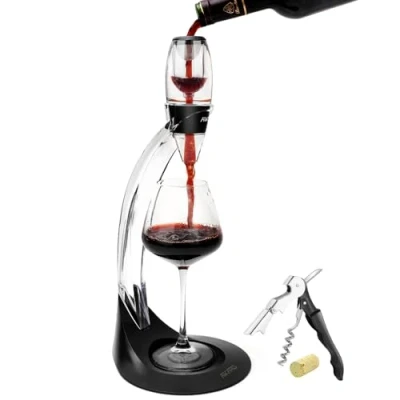 Afbeelding van AIKARO Wijnbeluchter, Rode Wijn Decanter met Wijnfilter, Standaard en Kurkentrekker (Set)