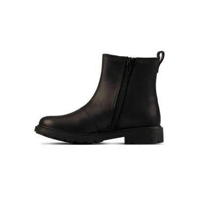 Afbeelding van Clarks Astrol ORIN K Enkellaarsjes met plateauzool voor kinderen, Maat: 38, Black leather Leer