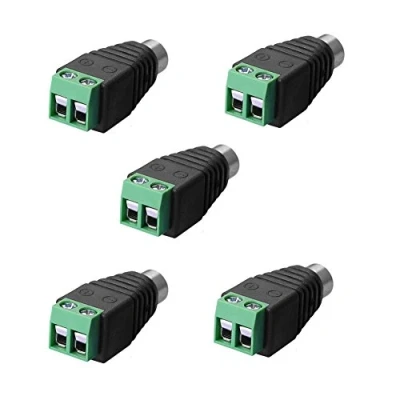 Afbeelding van SIENOC adapter klemmenblok&gt; Cinch bus RCA DC blok schroefaansluiting 2 polig (5 stuks
