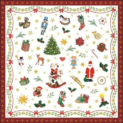 Afbeelding van Ambiente kerst servetten 20 stuks ornaments all over