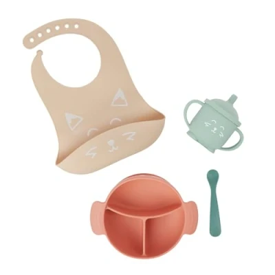 Afbeelding van Babymoov Learn&#039;Isy Vos Kinderservies Set incl. Silicone Slab A005402