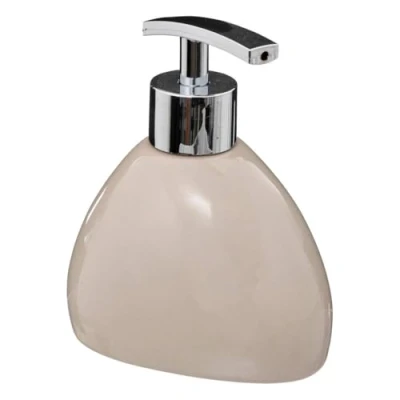 Afbeelding van 5Five Zeeppompje/dispenser Silk kunststeen beige 12.5 cm 300 ml Zeeppompjes