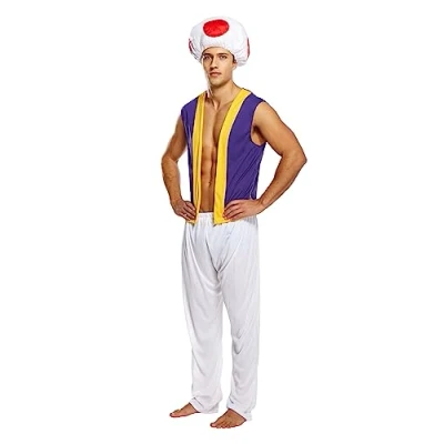 Afbeelding van HENBRANDT (Meerkleurig) Mushroom Toad Mario Kart verkleedkostuum voor dames en heren