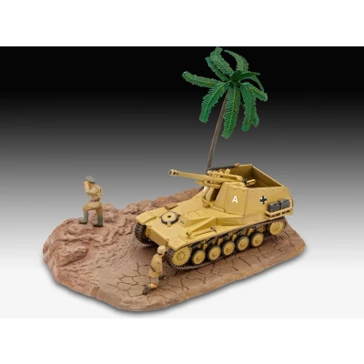 Afbeelding van 1:76 Revell 03334 First Diorama Set Sd.Kfz. 124 Wespe Starter Kit Plastic Modelbouwpakket