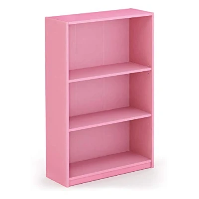 Afbeelding van Furinno JAYA Simple Home 3 laags verstelbare plank boekenkast, roze