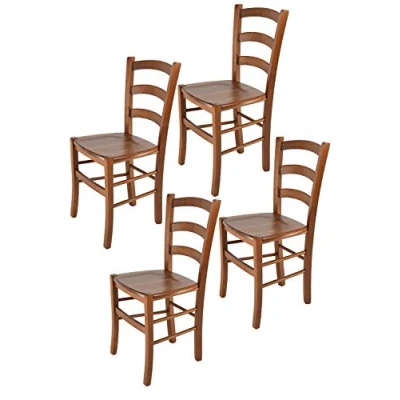 Afbeelding van Tommychairs Venice Eetkamerstoelen Set van 4 Licht Walnoot Hout