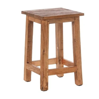 Afbeelding van DESIGN DELIGHTS RUSTIC houten ZITKRUK MADERO 48x30x30 cm (HxBxD), gerecycled hout kruk Kleur: 01 natural vintage