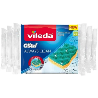Afbeelding van 5x Vileda Schuursponsen Glitzi Always Clean 2 stuks