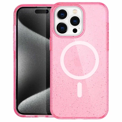 Afbeelding van Apple iPhone 15 Pro Glitter Hoesje Kunststof imoshion Hardcase/Backcover Roze Telefoonhoesje