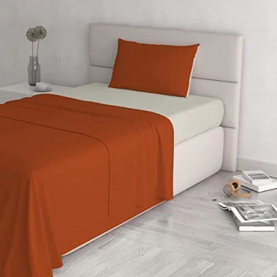 Afbeelding van Italian Bed Linen Natural Color Beddengoedset, 100% katoen, Earthy/crème, klein dubbel