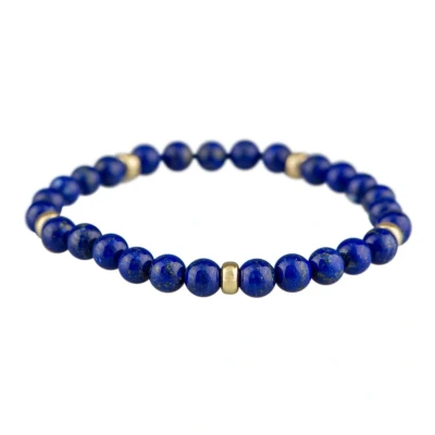 Afbeelding van Armband natuursteen: Lapis Lazuli 6mm &amp; 14kt goud