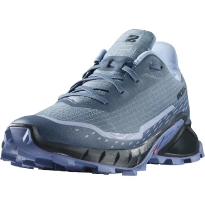 Afbeelding van Salomon Alphacross 5 Trail hardloopschoenen, Dames, Maat: 38 2/3, Bering sea/carbon/blue heron Textiel/ synthetisch