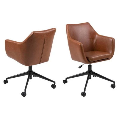 Afbeelding van Leen Bakker Bureaustoel Uppsala Cognac 1 Stuk Stoelen Bruin Synthetisch
