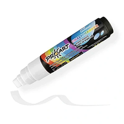 Afbeelding van LEVIATAN Krijtstiften voor schoolbord, afwasbaar, krijtstift, droog en vochtig krijtmarker, wigpunt 10 mm, wit