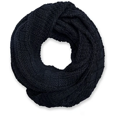 Afbeelding van styleBREAKER gebreide lusjes sjaal, effen buisvormige winterse uniseks 01018154, Kleur:Zwart