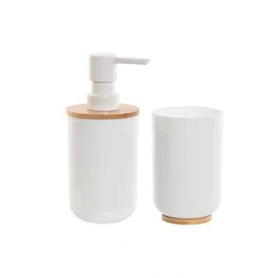 Afbeelding van Badset Home ESPRIT Wit Natuurlijk Bamboe polyestyreen 7 x 16 cm