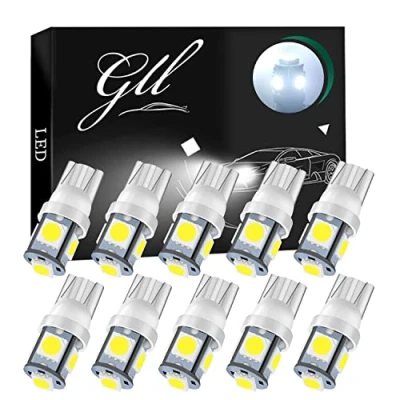 Afbeelding van GLL 24V T10 501 LED Lampen W5W 194 168 2825 Wedge Lampe met 5050 5 SMD 60 Lumen Wit