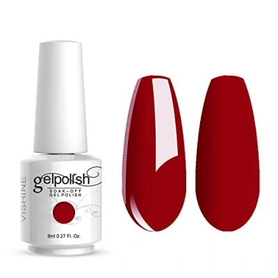 Afbeelding van Vishine Soak Off nagellak 8ml, semi permanent, UV, LED, nail art, manicure, onderlak, rood, #1539