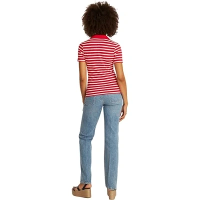 Afbeelding van Tommy Hilfiger Poloshirt, Dames, Maat: XS, Primary red ecru stp