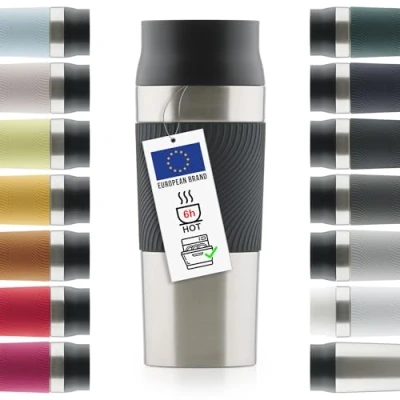 Afbeelding van Blumtal Thermosbeker Classic Lekvrij, BPA Vrij en Vaatwasserbestendig Hoge Kwaliteit Thermosfles met Quick Press Sluiting Travel Mug 500 ml Zwart