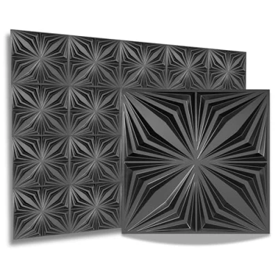 Afbeelding van 3D panelen, pvc kunststof wandpanelen, gaming, kamer, plafond, look, zwart, pvc, platen, 8 stuks/2 m²