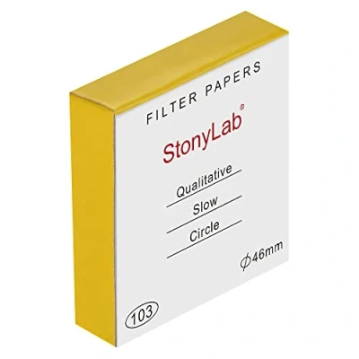 Afbeelding van stonylab Kwalitatieve Filterpapier, 100 Pakjes Langzame Stroomsnelheid Cellulose Filterpapie Cirkels met 10 Micron Deeltjesretentie, 46 mm Diameter