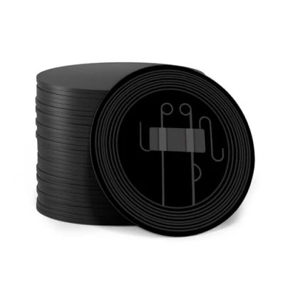 Afbeelding van 10 stuks NFC tags, zwarte NFC215 programmeerbare PVC NTAG215 rond, 25 mm, 504 bytes geheugen voor Android en iPhone alle compatibele apparaten